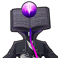 In-game portrait of the boss Black Tome